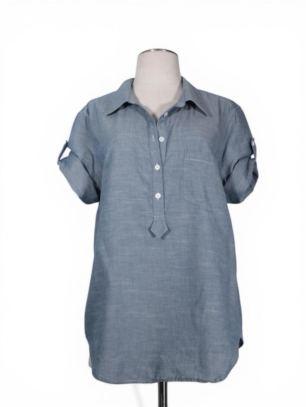 Boy By Band Of Outsiders Women Chambray Tunic Shirt Blue Top Cotton US 2 Blouse